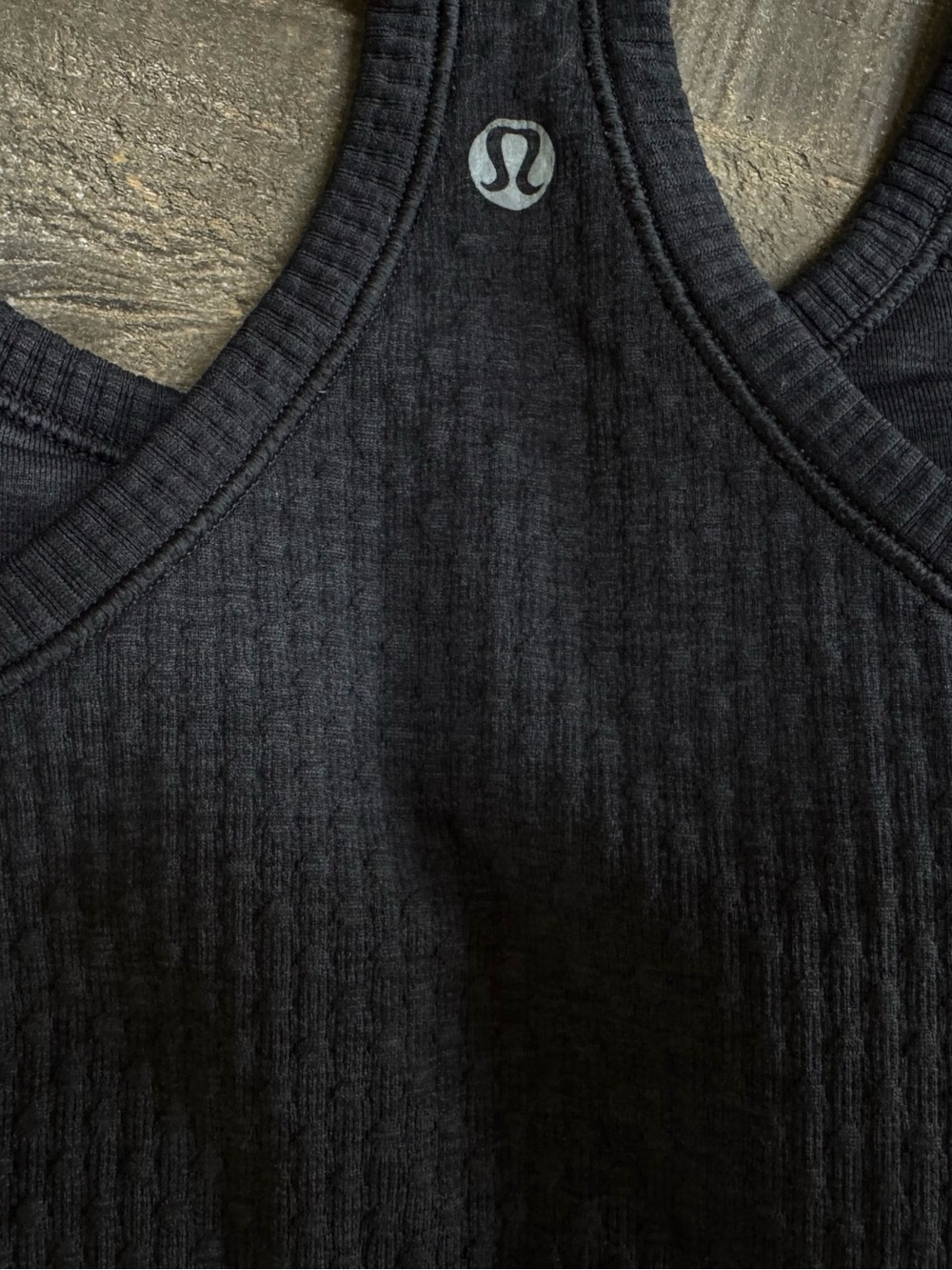 Lululemon Ribbed Ebb to street Racerback Tank Top - Black & Red - Picture 7 of 7